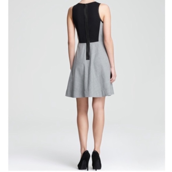 Rebecca Taylor Fit and Flare Leather Trim Dress - Picture 2 of 7